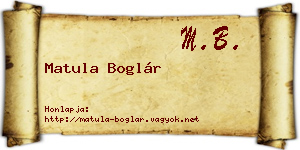 Matula Boglár névjegykártya