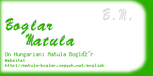 boglar matula business card